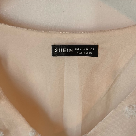 SHEIN Cream Sheer Textured Dress - Picture 2 of 2